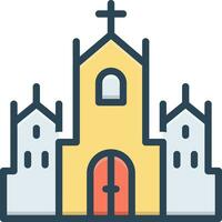 color icono para catedral vector