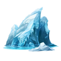 congelato acqua pezzo iceberg nel cartone animato stile png