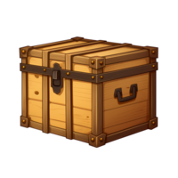 Wooden box delivery container in cartoon style png