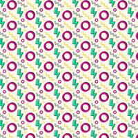 90s Abstract Pattern. Vector Illustration With Colorful Shapes