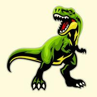 Cartoon Roaring T-rex Dinosaur Mascot vector