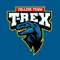 College T-rex Team Logo Mascot Design vector