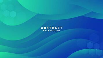 Abstract Gradient green blue liquid Wave Background vector