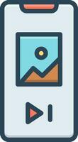 color icon for skip vector