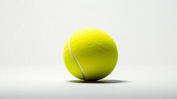 un tenis pelota es mostrado en un blanco superficie ai generativo foto