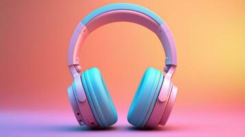 a pair of headphones on a colorful background AI Generative photo