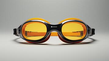 a pair of goggles with orange and blue straps AI Generative photo