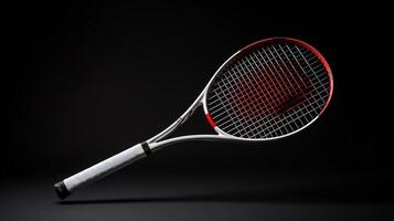 a tennis racket on a black background photo