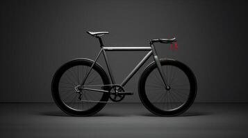 a bicycle is shown in a dark room AI Generative photo