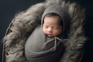 Newborn Photography -AI Generated photo