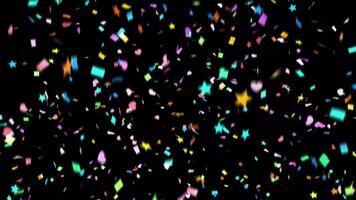 Colorful Scattered Confetti Animation. High-res UHD 4K quality in MOV format, complete with ProRes 4444 codec for alpha channel support. Ideal for VFX, compositing and keying projects video