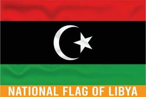 NATIONAL FLAG OF LIBYA 3D EFFECT vector