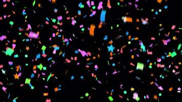 Animated Colorful Confetti Falling. High-res UHD 4K quality in MOV format, complete with ProRes 4444 codec for alpha channel support. Ideal for VFX, compositing and keying projects video