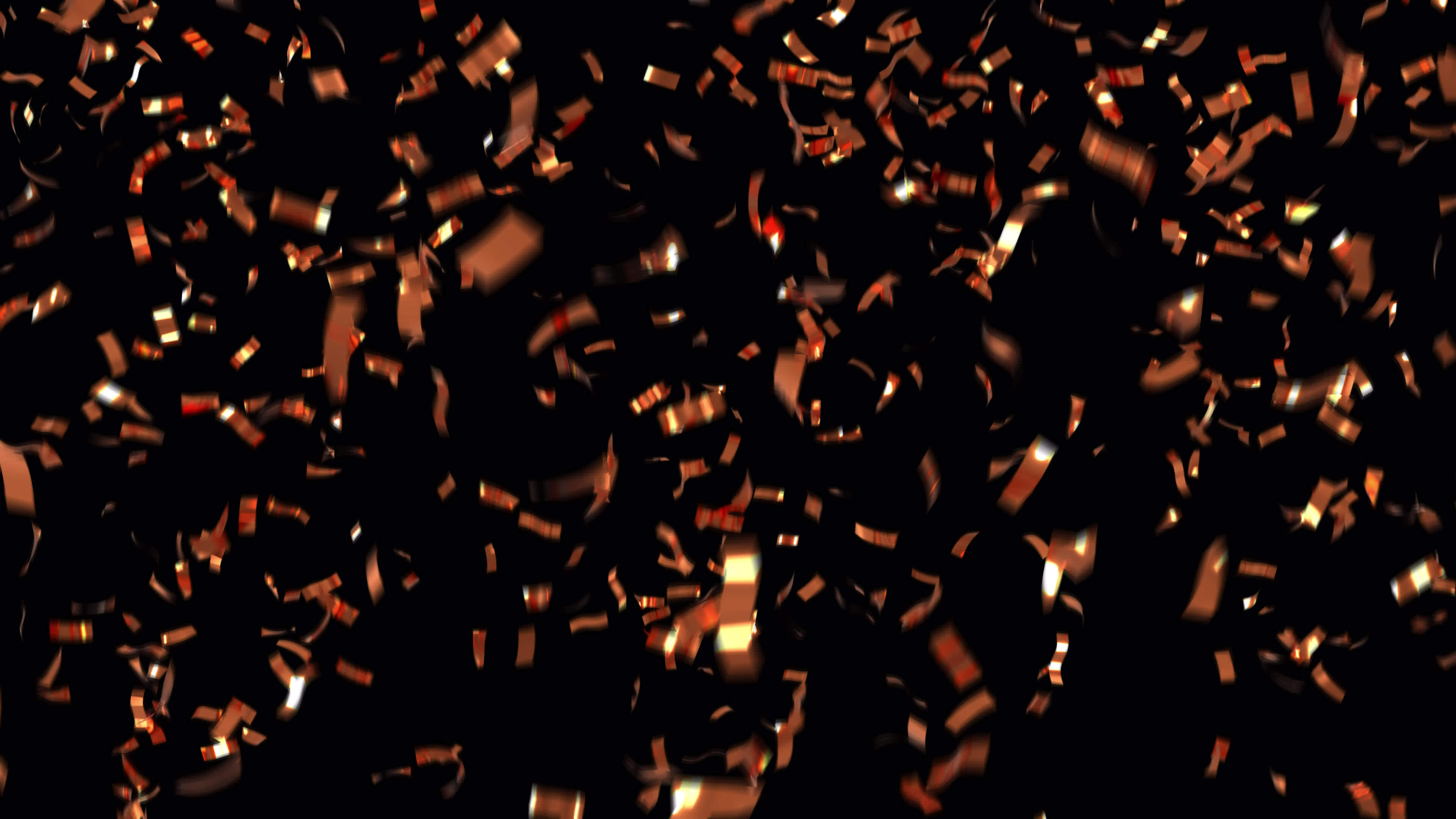Falling Gold Confetti Animation. Highres UHD 4K quality in MOV format