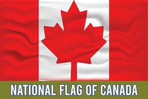 NATIONAL FLAG OF CANADA 3D EFFECT vector