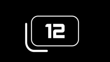 15 segundos contagem regressiva cronômetro, contagem regressiva cronômetro 15 segundo, 15 segundo animação a partir de 15 para 0 0 segundos. moderno plano Projeto com animação em Preto fundo. cheio hd video