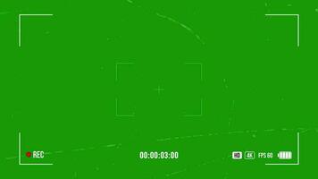 Camera recording screen overlay. Camera recording overlay on green background. Recording frame, screen Recording, Recording effect and live Recording. Full HD video