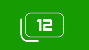 15 seconds countdown timer, countdown timer 15 second, 15 second animation from 15 to 0 seconds. Modern flat design with animation on green background. Full HD video