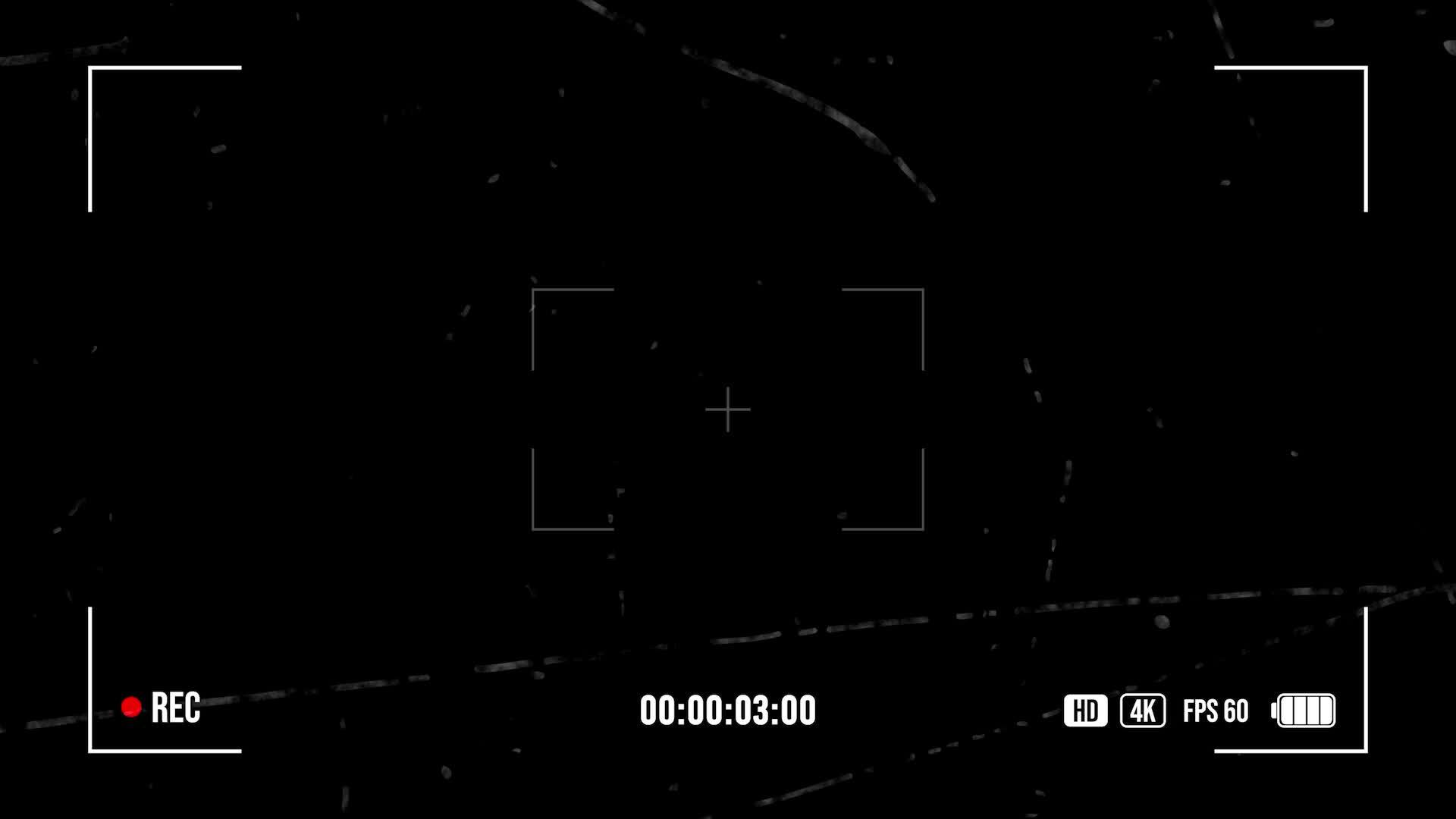 Camera recording screen overlay. Camera recording overlay on black