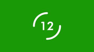 15 seconds countdown timer, countdown timer 15 second, 15 second animation from 15 to 0 seconds. Modern flat design with animation on green background. Full HD video