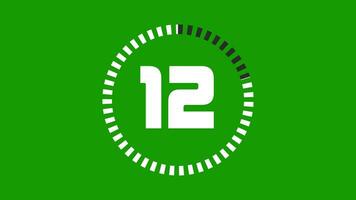 15 Sekunden Countdown Timer, Countdown Timer 15 zweite, 15 zweite Animation von 15 zu 0 Sekunden. modern eben Design mit Animation auf Grün Hintergrund. voll hd video