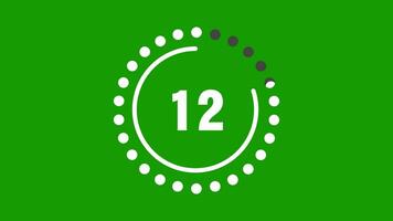 15 seconds countdown timer, countdown timer 15 second, 15 second animation from 15 to 0 seconds. Modern flat design with animation on green background. Full HD video