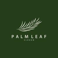 Palm Leaf Logo Design Vector Simple Minimalist Symbol Illustration Template