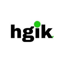 HGIK brand name initial letters illustrative icon. vector