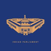 The New Parliament of India building vector sign.