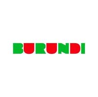 Burundi país nombre tipografía icono con bandera color. vector