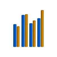 3d bar graph with arrow vector