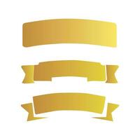 A vector bundle of simple cliparts in the form of a blank gold banner