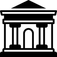 solid icon for bank building b vector