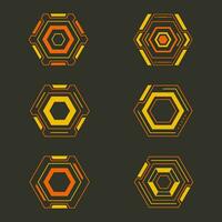 Hexagon futuristic HUD vectors set