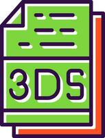 3ds File Format Vector Icon Design