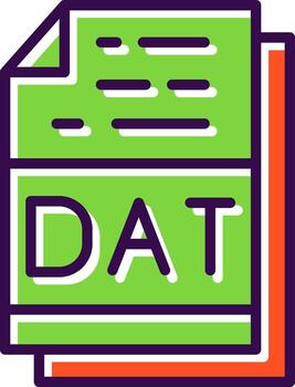 Dat File Format Vector Icon Design