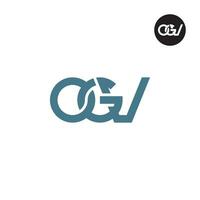 letra ogv monograma logo diseño vector