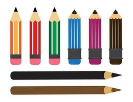 Colorful pencil design vector. Collection of pencil design with cartoon style vector