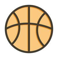 baloncesto vector grueso línea lleno colores icono para personal y comercial usar.