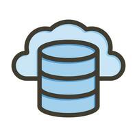 Cloud Data Vector Thick Line Filled Colors Icon For Personal And Commercial Use.