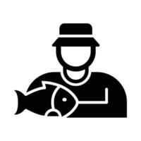 Fisherman Vector Glyph Icon For Personal And Commercial Use.