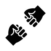 Fist Bump Vector Glyph Icon For Personal And Commercial Use.