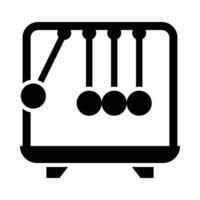 Newton's Cradle Vector Glyph Icon For Personal And Commercial Use.