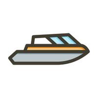 Yacht Vector Thick Line Filled Colors Icon For Personal And Commercial Use.