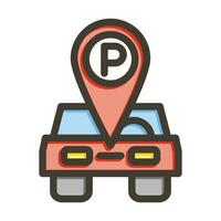 Parking Vector Thick Line Filled Colors Icon For Personal And Commercial Use.