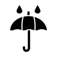 Umbrella With Rain Drops Vector Glyph Icon For Personal And Commercial Use.