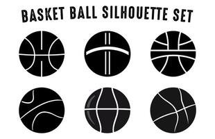 baloncesto vector silueta colocar, negro siluetas de baloncesto