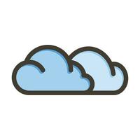 nube vector grueso línea lleno colores icono para personal y comercial usar.