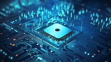 a computer chip on a circuit board photo