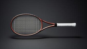 a tennis racket on a black background photo